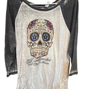 Skull Graphic Raglan Tee